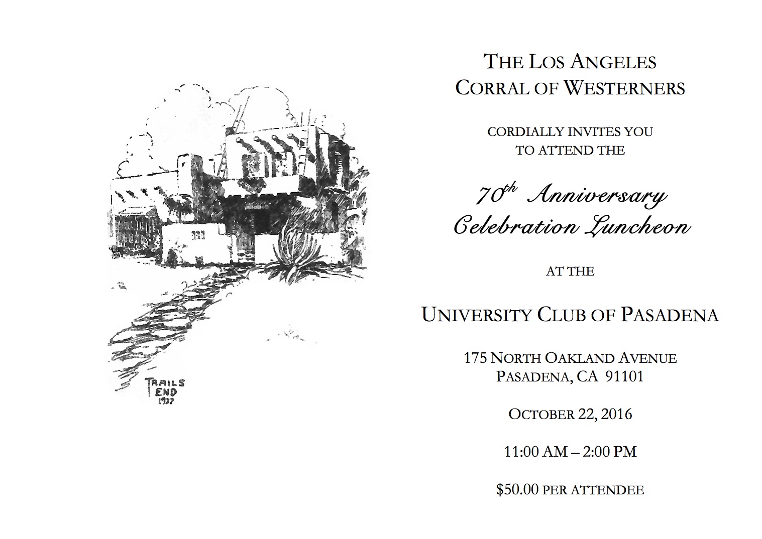 70th Anniversary Invitation